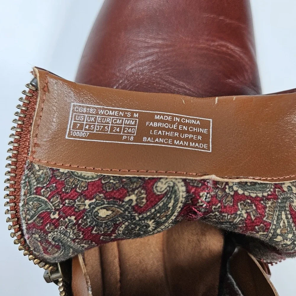 Cobb‎ Hill by Rockport Women's Oliana Panel Boot Ankle Zip Brown 7 M Bootie